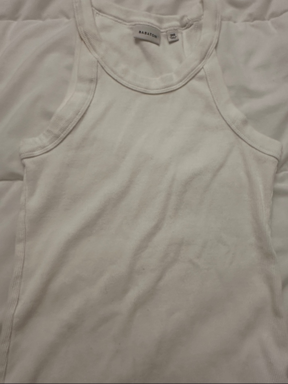 Babaton White Ribbed Tank - Picture 3 of 7